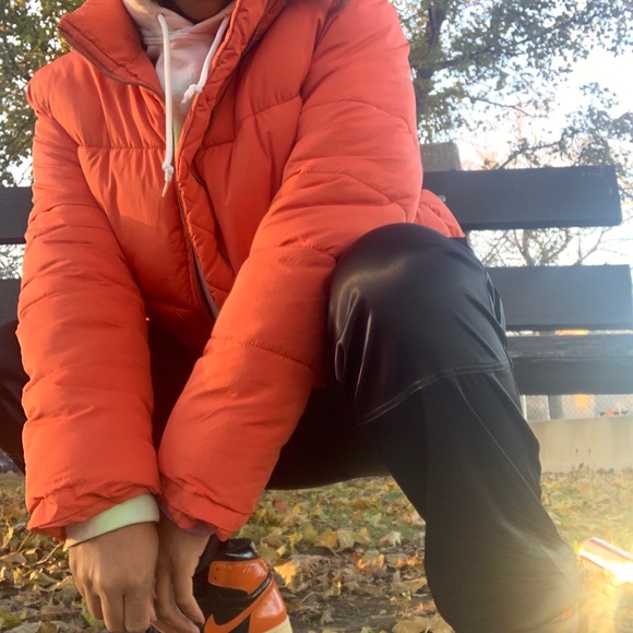 Chili Orange Puffer Jacket - Picture 1 of 5